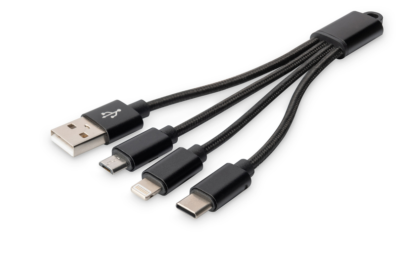 Cavo Digitus usb per iphone/typec/ micro usb 15cm