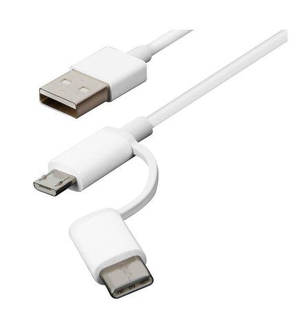 Cavo Xiaomi mi 2 in 1 da usb a microusb/type-c 1m white