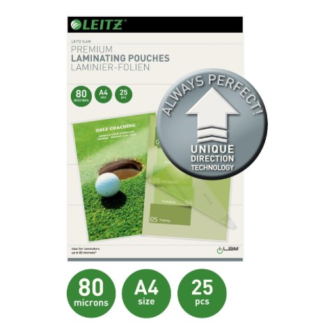 Leitz Pouch per la Plastificazione a caldo con Tecnologia UDT, A4 - 80/80 micron - conf 25pz