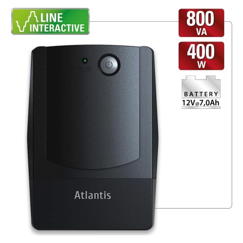 Gruppi di Continuita UPS ATLANTIS A03-PX800 - 800VA 400W 220V 4 prese IEC