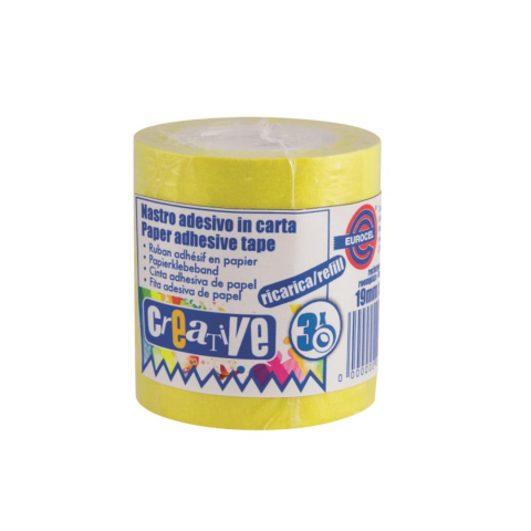 Nastro adesivo in carta, 19mm x 10m conf.3pz giallo