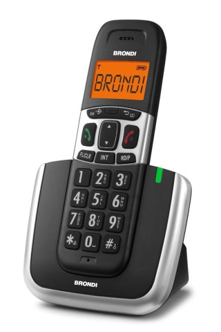 Telefono cordless Brondi bravo Platinum nero tasti grandi