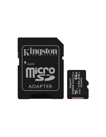 Micro sd 64gb Kingston Canvas select Plus Classe 10 + Adattatore SDCS2/64GB