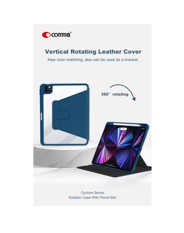 Cover Comma per iPad 10 10.9" con rotazione e supporto Nera