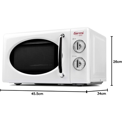 Forno Microonde Vintage Combinato Girmi FM21 1150W-20litri, Bianco