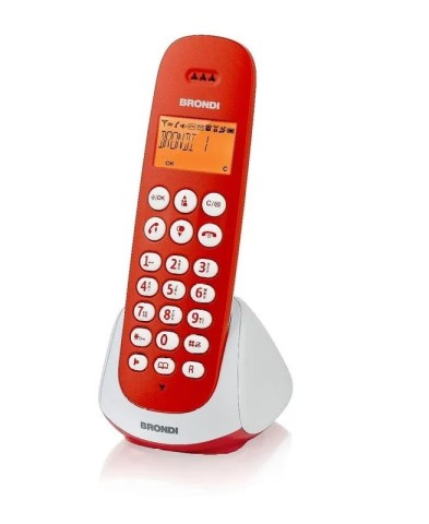 Telefono Cordless brondi adara rosso bianco