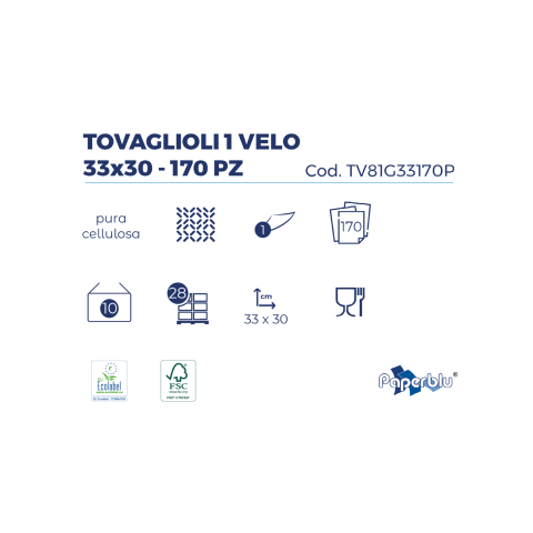 Tovaglioli Paperdì 1 velo 33×30 170pz (1700pz)