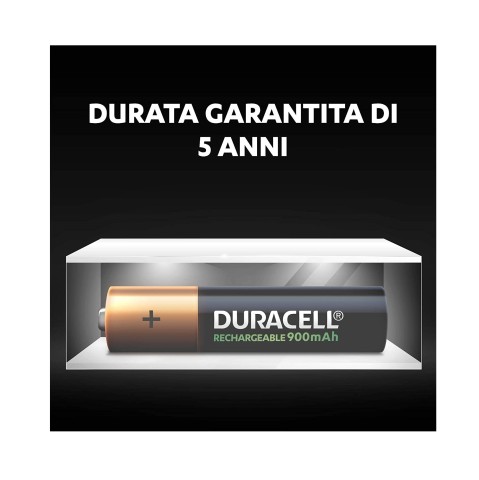 Batteria ministilo Duracell ricaricabili 2pz 900mah AAA HR03/DX2400