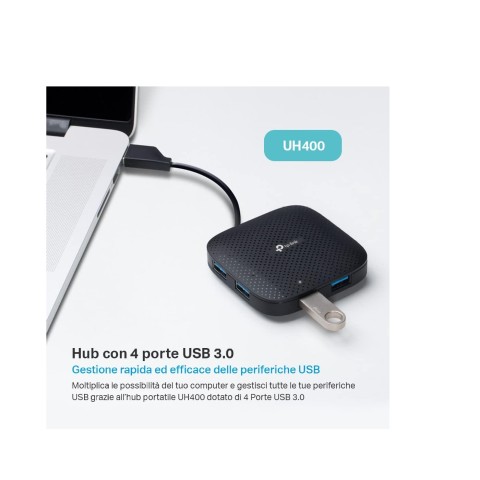 Hub tp-link 4 porte usb 3.0 trasferimento dati fino a 5 gbps - uh400