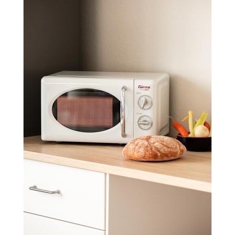 Forno Microonde Vintage Combinato Girmi FM21 1150W-20litri, Bianco