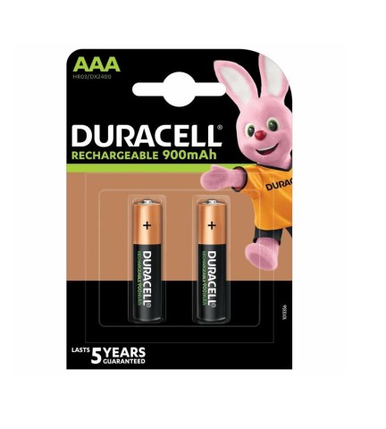 Batteria ministilo Duracell ricaricabili 2pz 900mah AAA HR03/DX2400