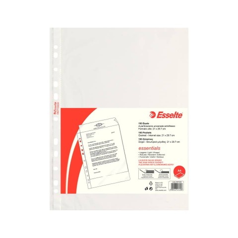 Buste forate esselte goffrate antiriflesso 22x30cm conf da 100