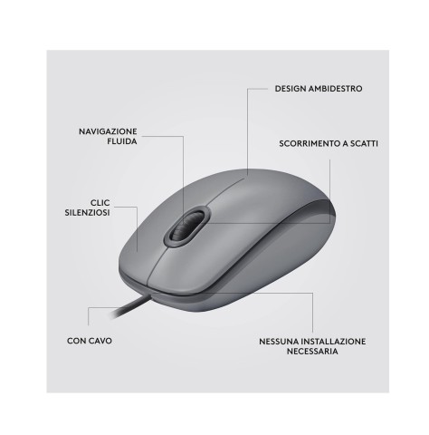 Mouse Logitech M110 Silent mid gray