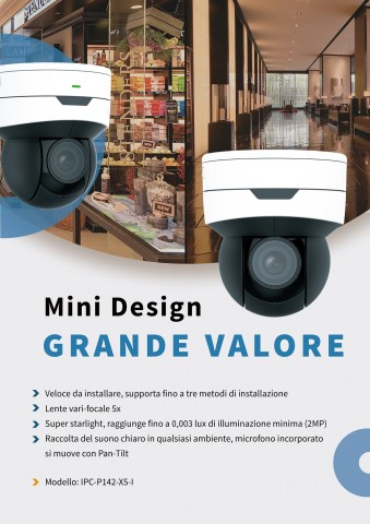 Telecamera ip Uniarch miniptz 2mpx ottica 5x indoor wifi + sd