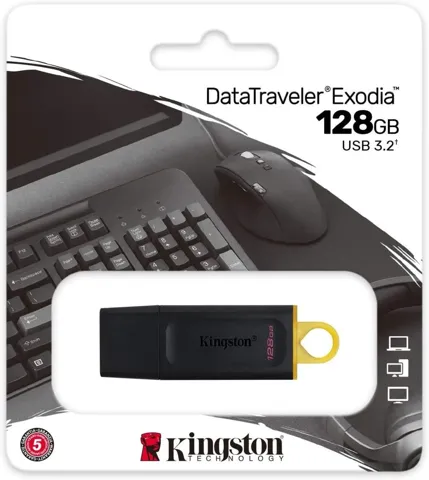 Pen drive 128gb Kingston usb 3.2 dtx/128gb nero/giallo