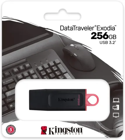 Pen drive 256gb Kingston usb-a 3.2 nero/rosa