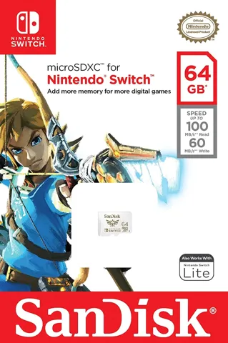 Micro sdxc Sandisk 64gb for Nintendo Switch