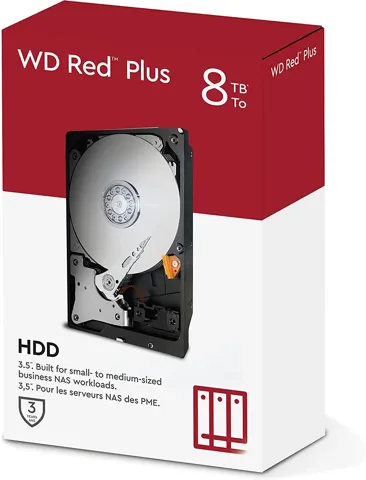 Hard Disk Interno WD Rosso Plus 8TB 3.5" per Nas 5640rpm-WD80EF