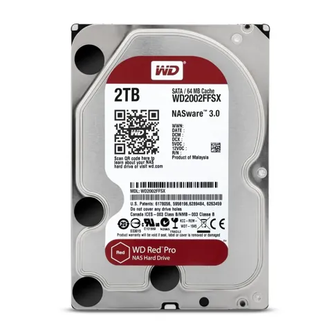 Hard Disk Interno WD Rosso Pro 2TB 3.5" per Nas 7200rpm