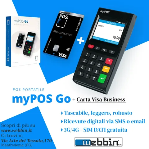 Lettore di carte mypos go terminale pos mobile new OEM