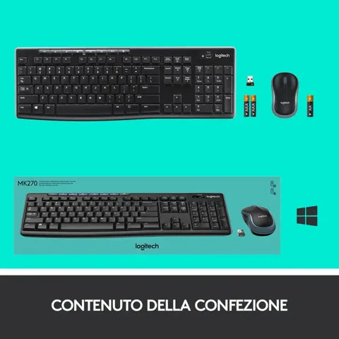 Kit Logitech wireless mk270 retail tastiera+mouse 920-004512