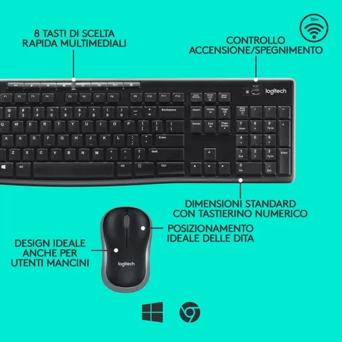 Kit Logitech wireless mk270 retail tastiera+mouse 920-004512