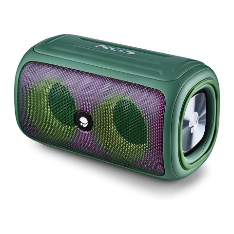 NGS ROLLER BEAST GREEN - Altoparlante portatile da 32w Compatibile con Bluetooth 5.0 e Tecnologia TWA, Luci RGB, IPX5