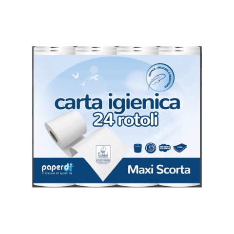 Carta Igienica Maxi Scorta Paperdì ecolabel 2V in P.C - 24 rotolI