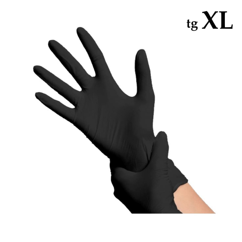 Guanti in Nitrile senza polvere - Black XL 100pz