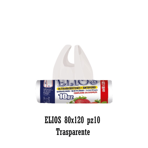 Rotolo sacchi trasparente Elios 80x120 profumati con manici-10pz