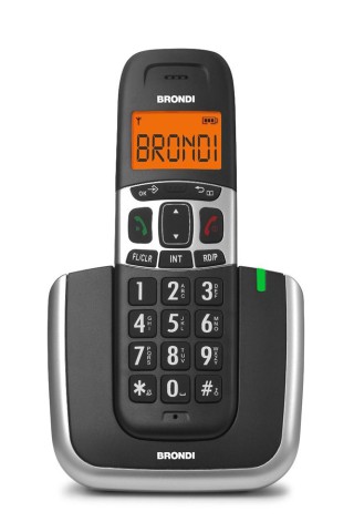 Telefono cordless Brondi bravo Platinum nero tasti grandi