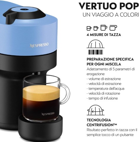 Macchina da caffè DeLonghi nespresso vertuo next pop azzurro