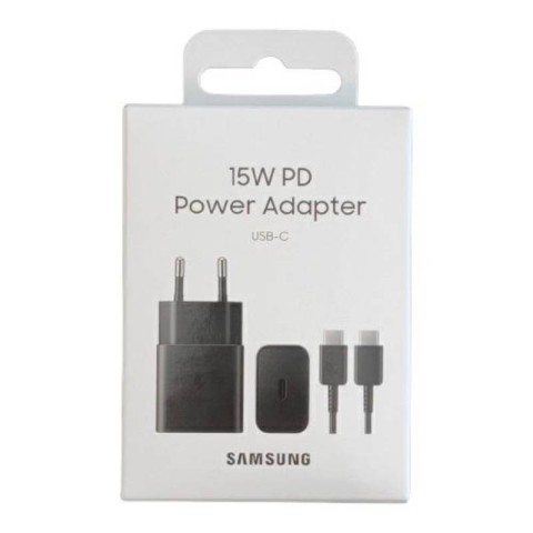 Caricabatterie Samsung 15W EP-T1510X PD USB-C + cavo 1mt USB-C BK