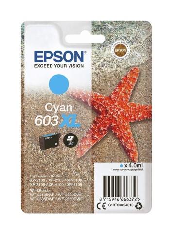 Cartuccia originale Epson 603xl ciano 0.35k - C13T03A24010