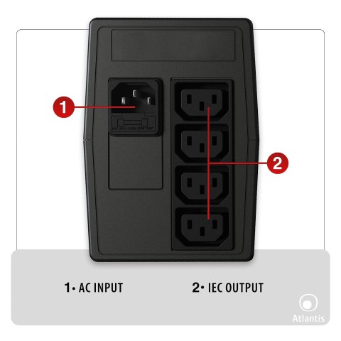 Gruppi di Continuita UPS ATLANTIS A03-PX800 - 800VA 400W 220V 4 prese IEC