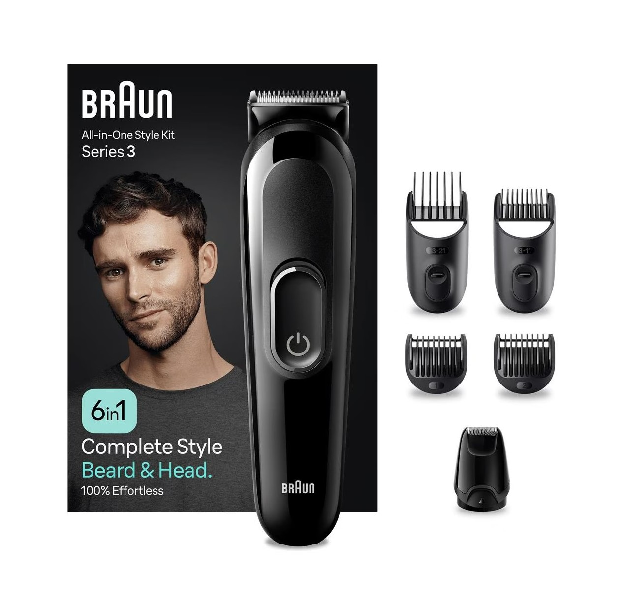 Tagliacapelli regolabarba Braun series 3 nero MGK3410