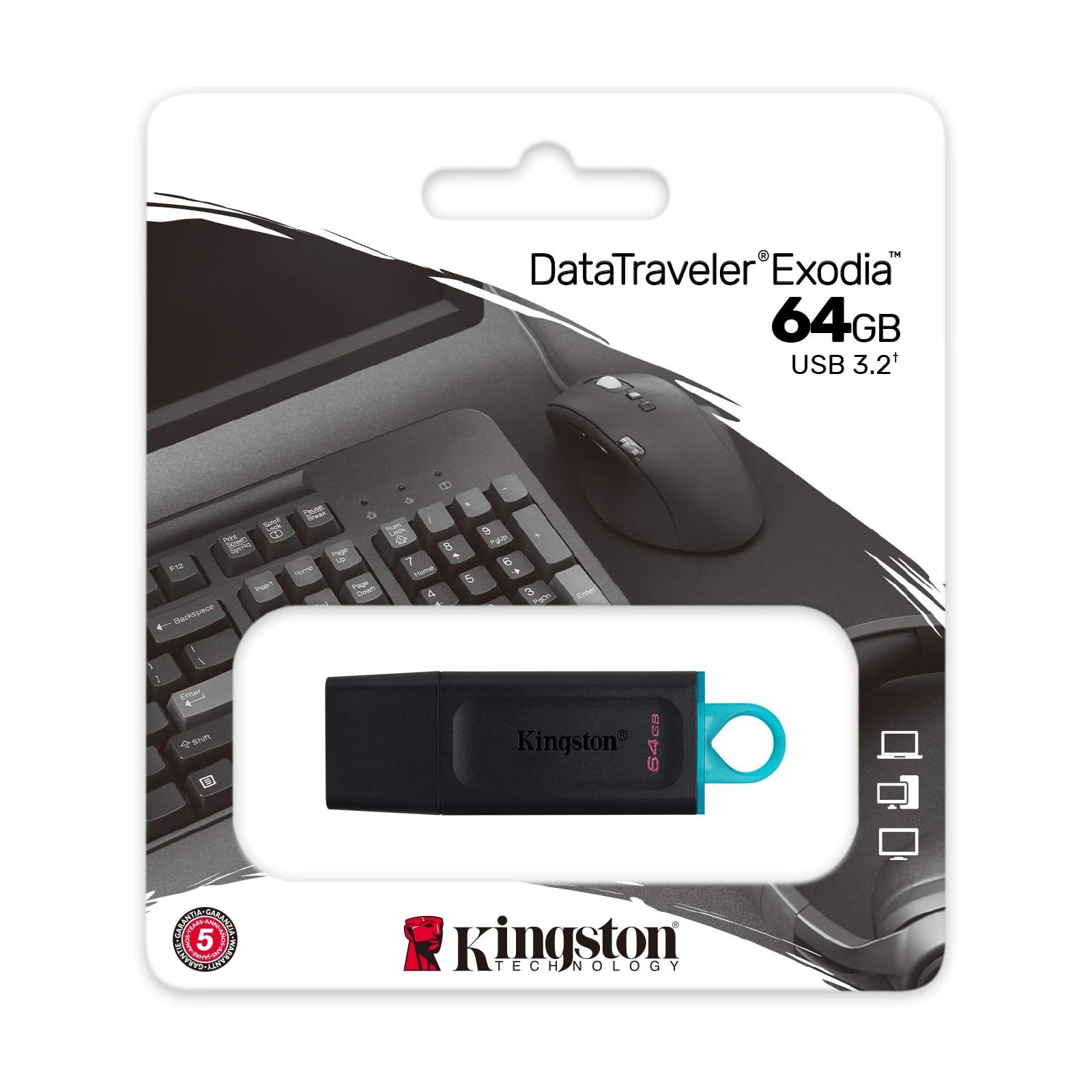 Pen drive 64gb Kingston usb 3.2 dtx/64gb nero/celeste