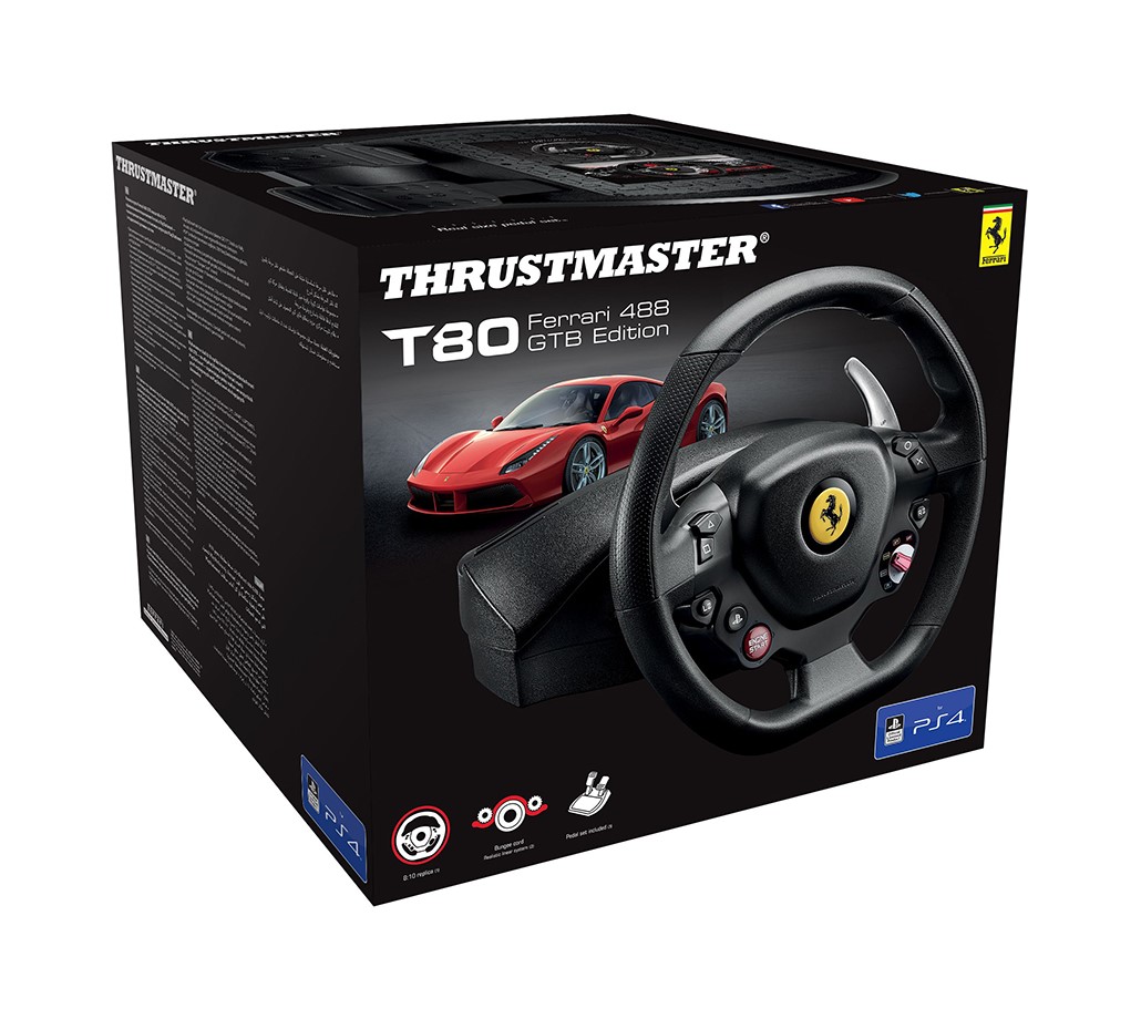 Volante + pedaliera Thrustmaster t80 Ferrari 488 GTB edition