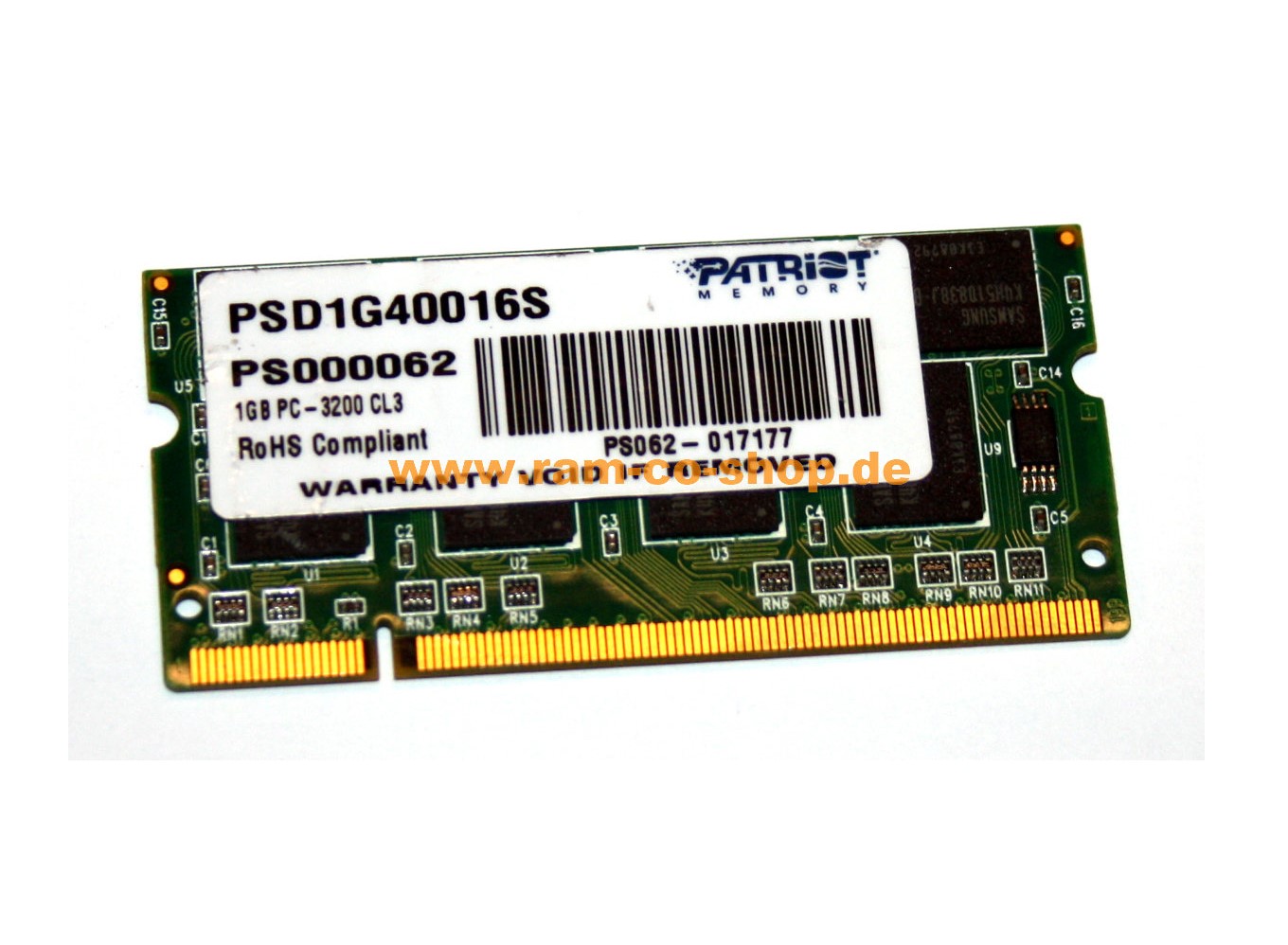 Ram per notebook Patriot sodimm ddr 1gb 400MHz CL3