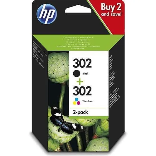 Kit orig. hp n.302 nero + colore     x4d37ae