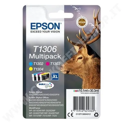 Multipack epson t1306 xl bx320fw conf da 3 giallo/ciano/magenta