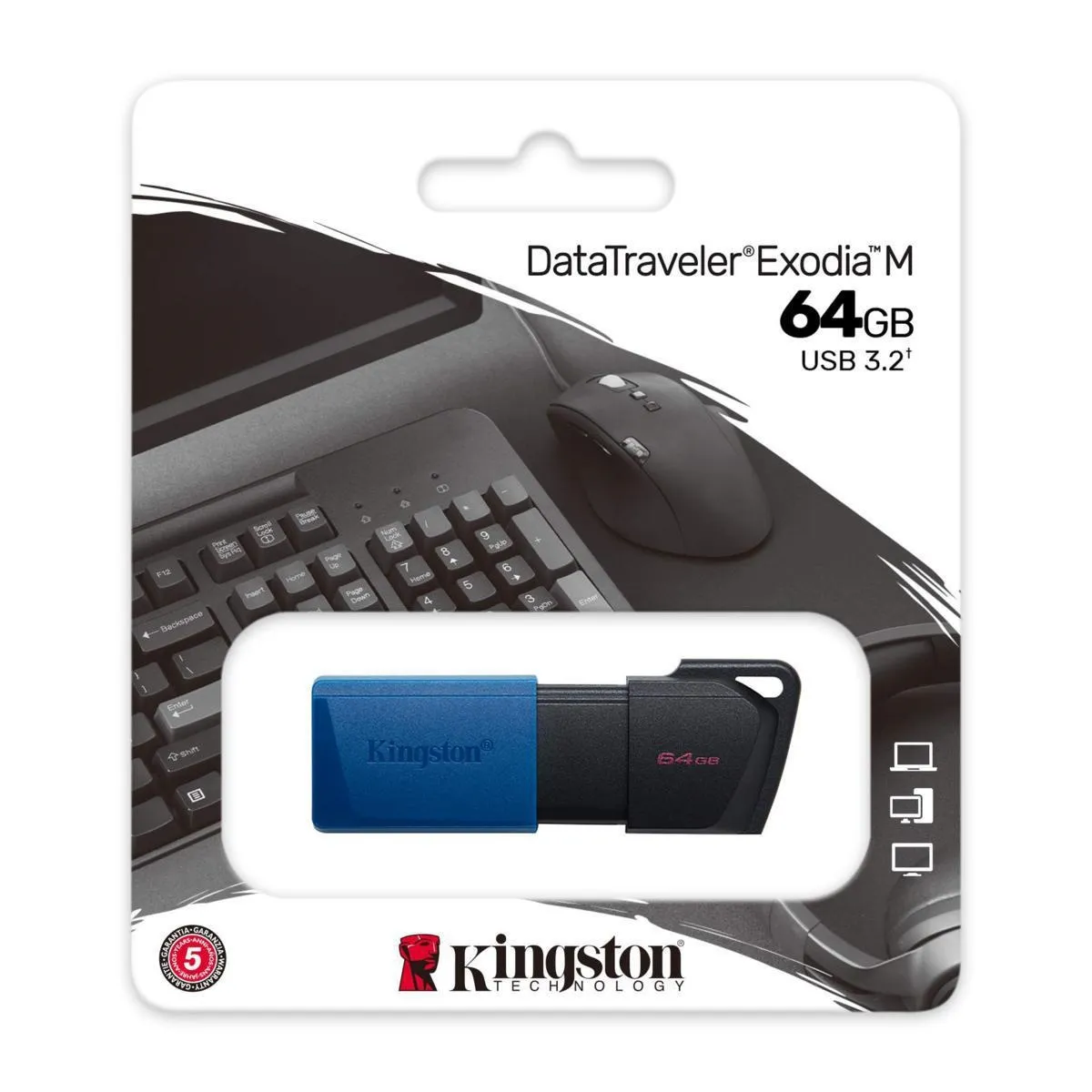 Pen drive 64gb Kingston usb-a 3.2 dtdtxm/64gb nero/blu