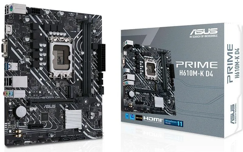 Scheda madre Asus prime h610m-k d4  lga1700-2ddr4-matx-m2