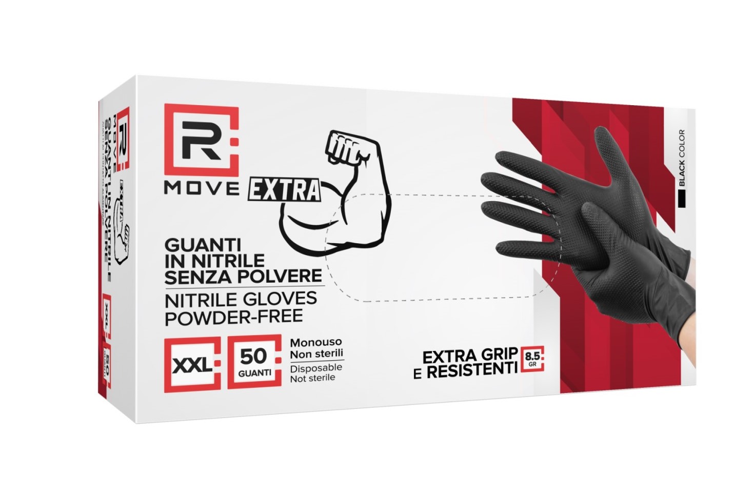 Guanti monouso Rmove professional extra grip 8.5gr tg xxl-50pz