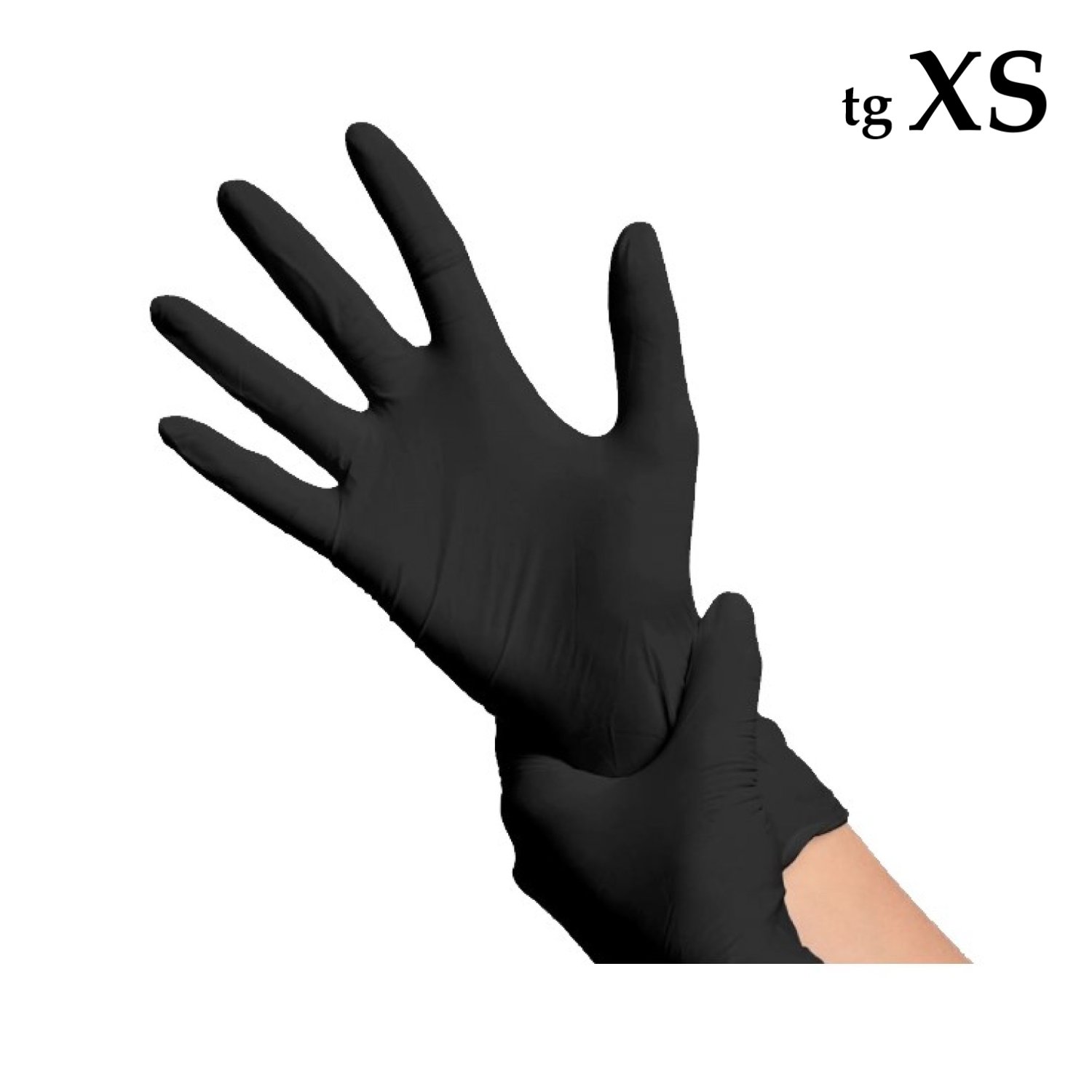 Guanti in Nitrile senza polvere - Black XS 100pz