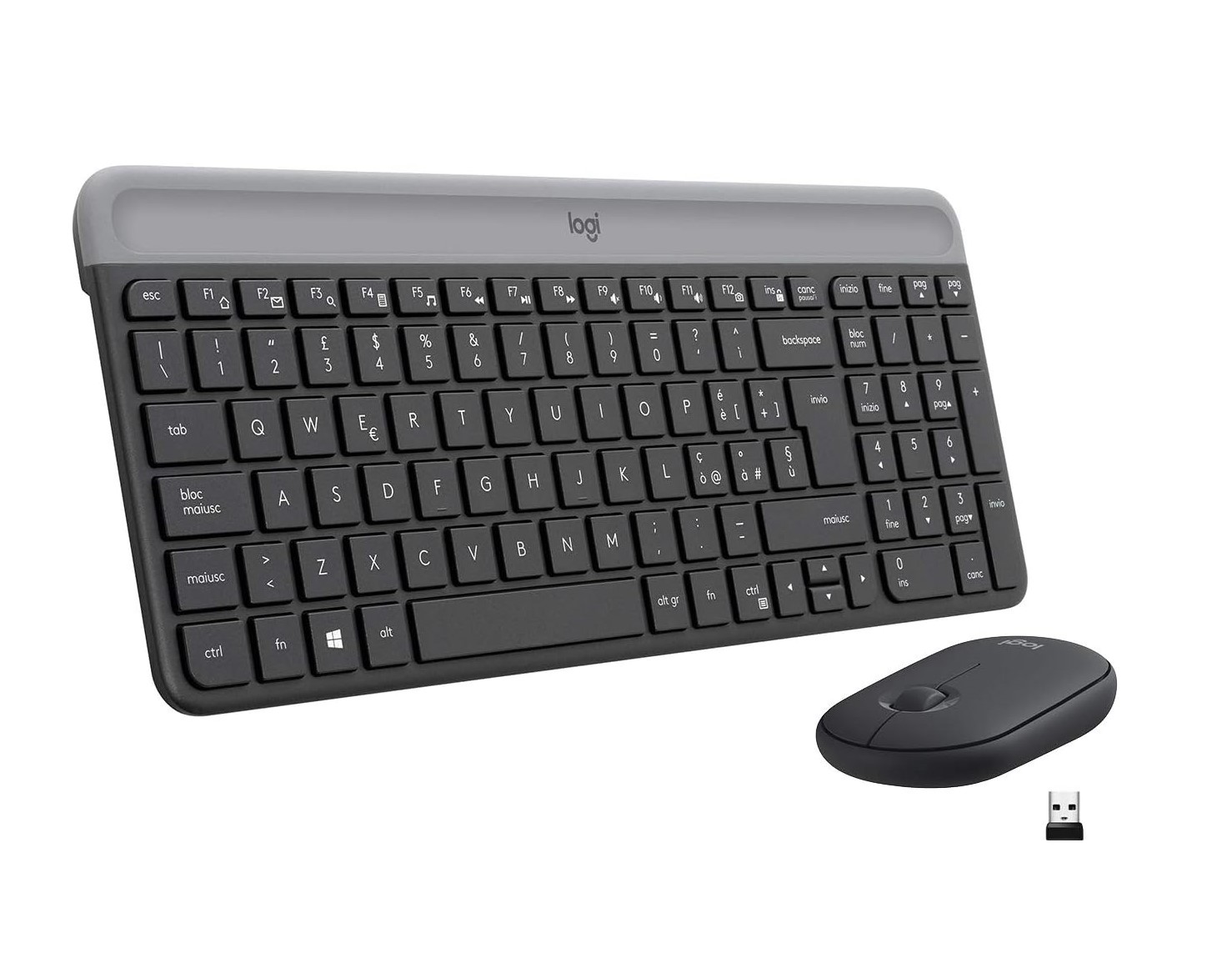 kit tastiera Logitech + mouse wireless slim nera