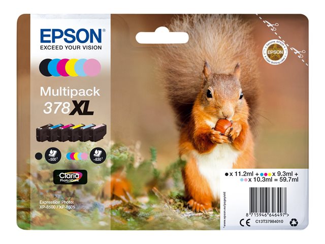 Multipack epson c13t37984010 6 colori 378xl scoiattolo