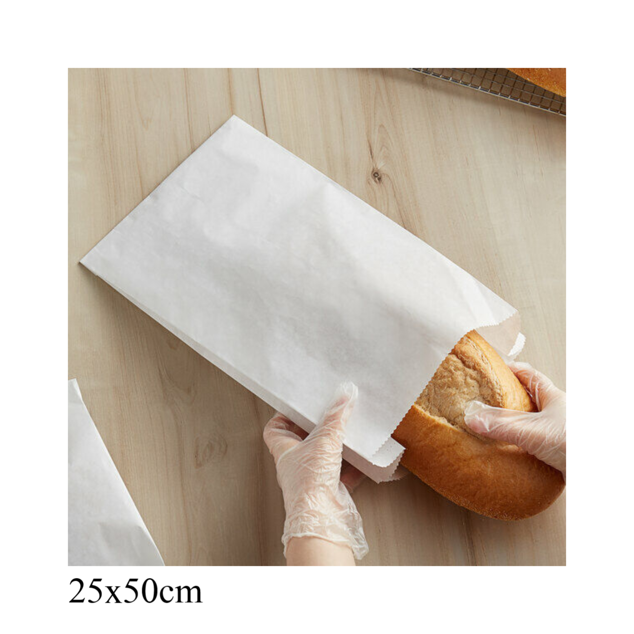 Sacchetto carta Kraft bianco 35gr 25x50cm - 700pz