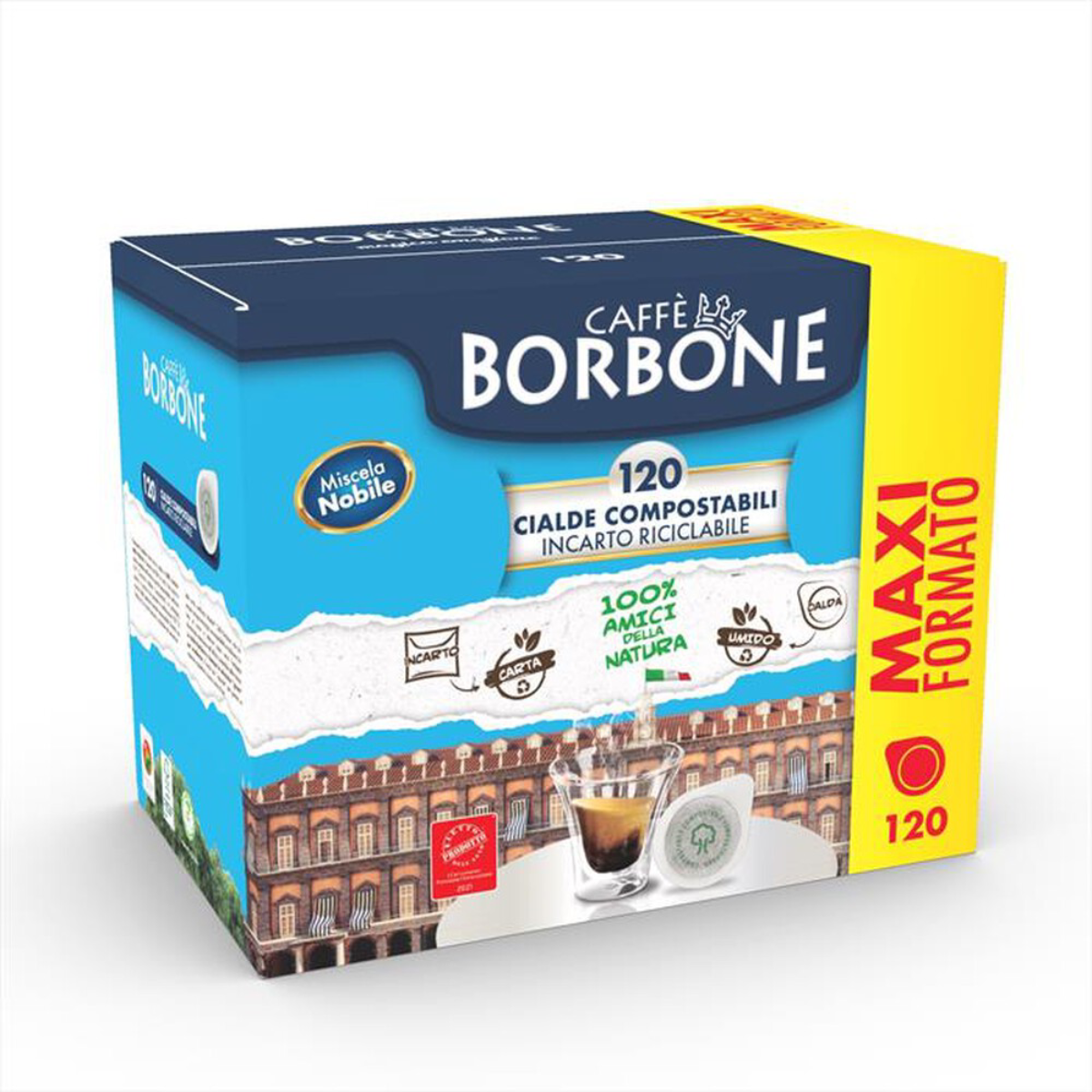 Box Cialde Borbone 44mm Miscela nobile (blu) 120pz