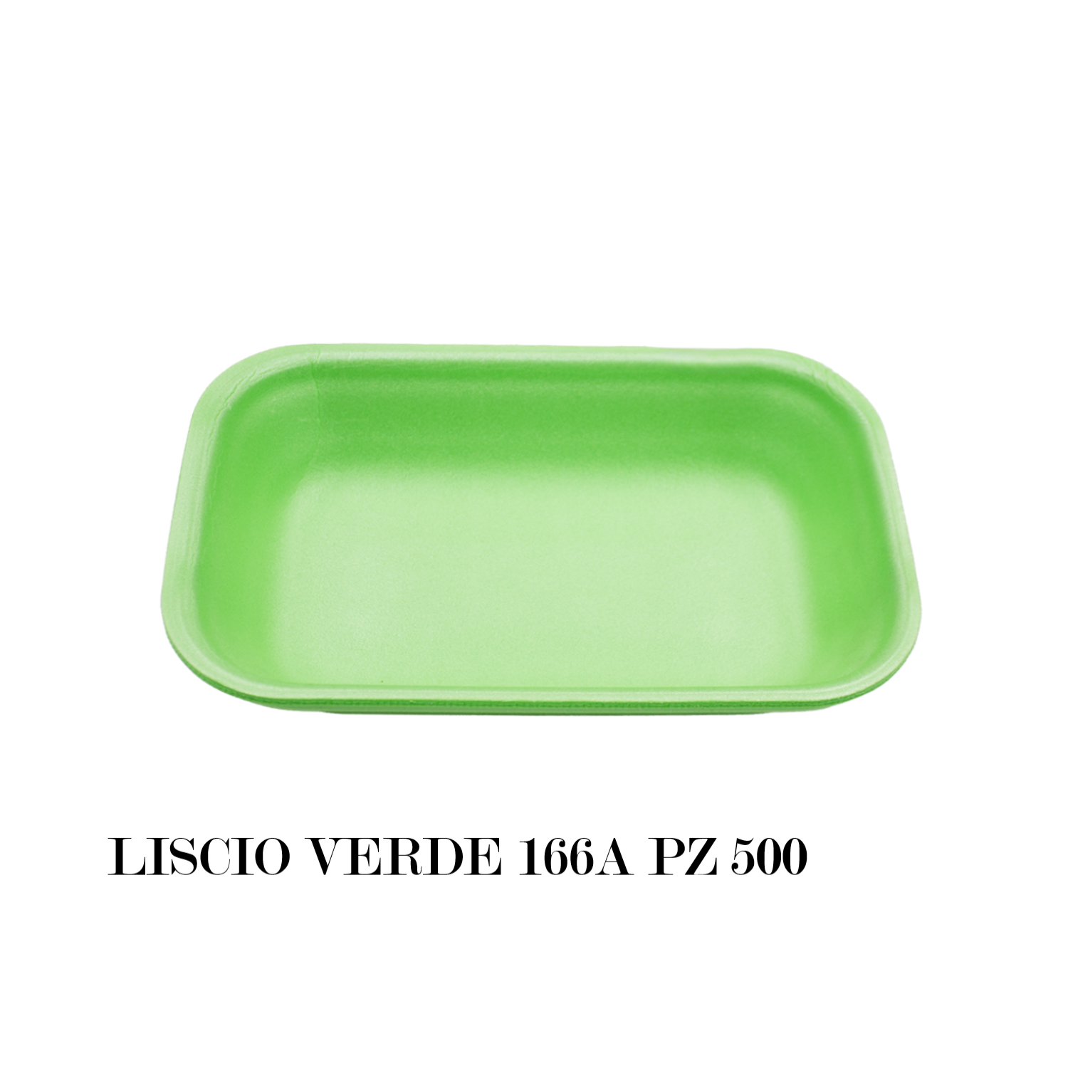 Vassoio XPS Liscio 166A verde 500pz - 24x15,5x4,5